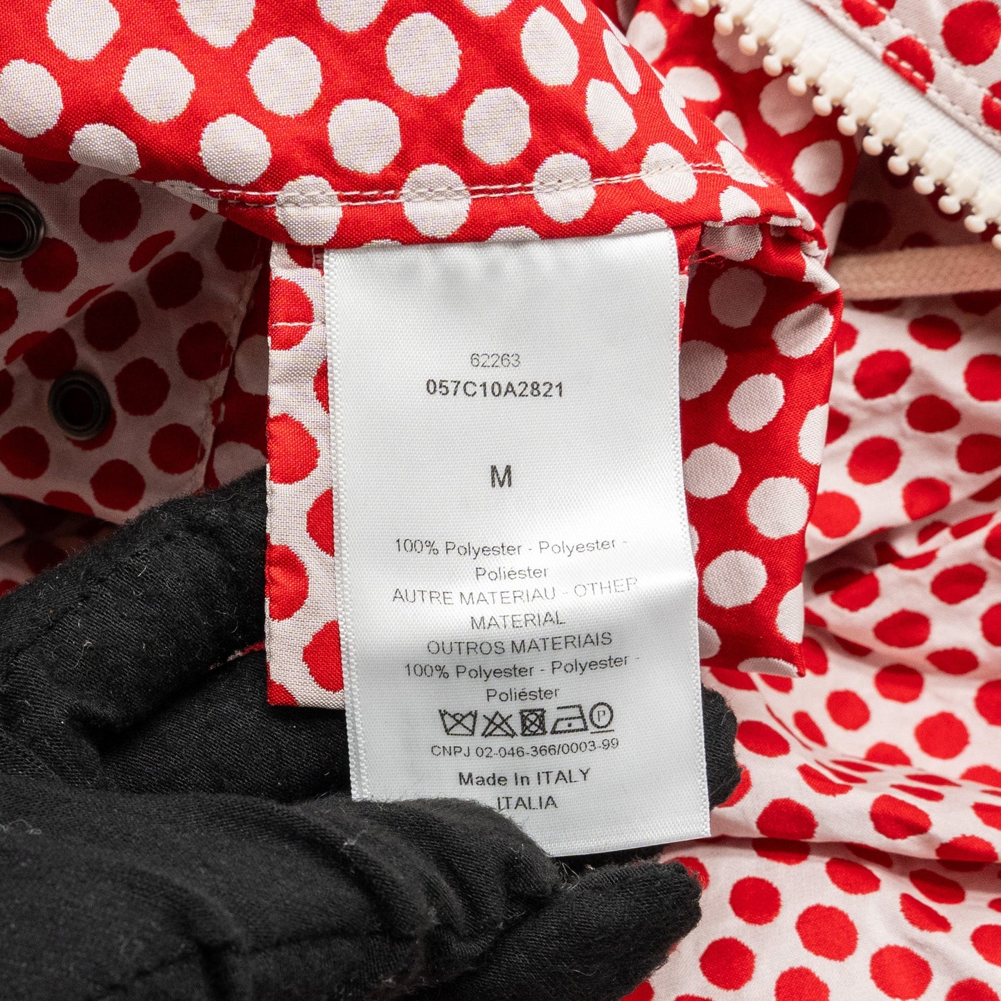 Dior Size M Christian Dior Signature Band Hooded Anorak Coat Polyester Red/White