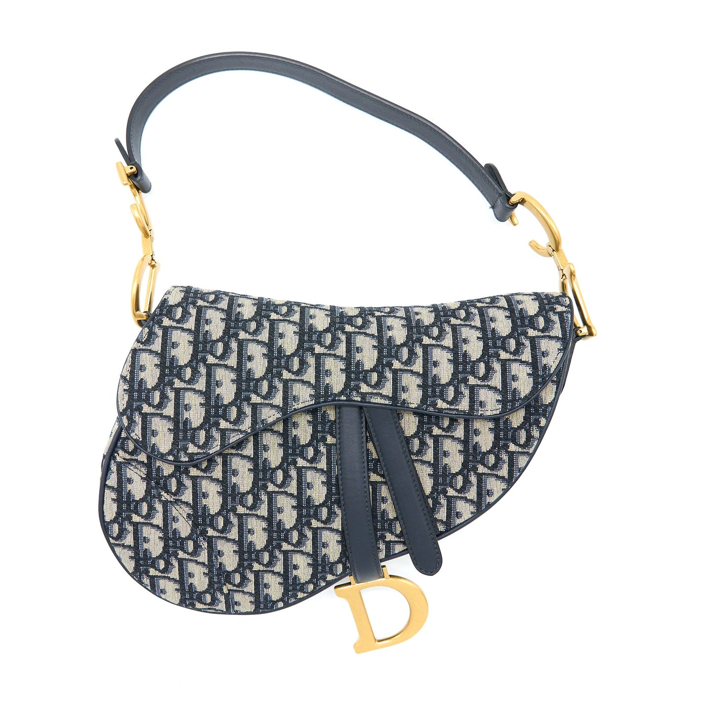 Dior Medium Dior Saddle Bag Blue Dior Oblique Jacquard GHW