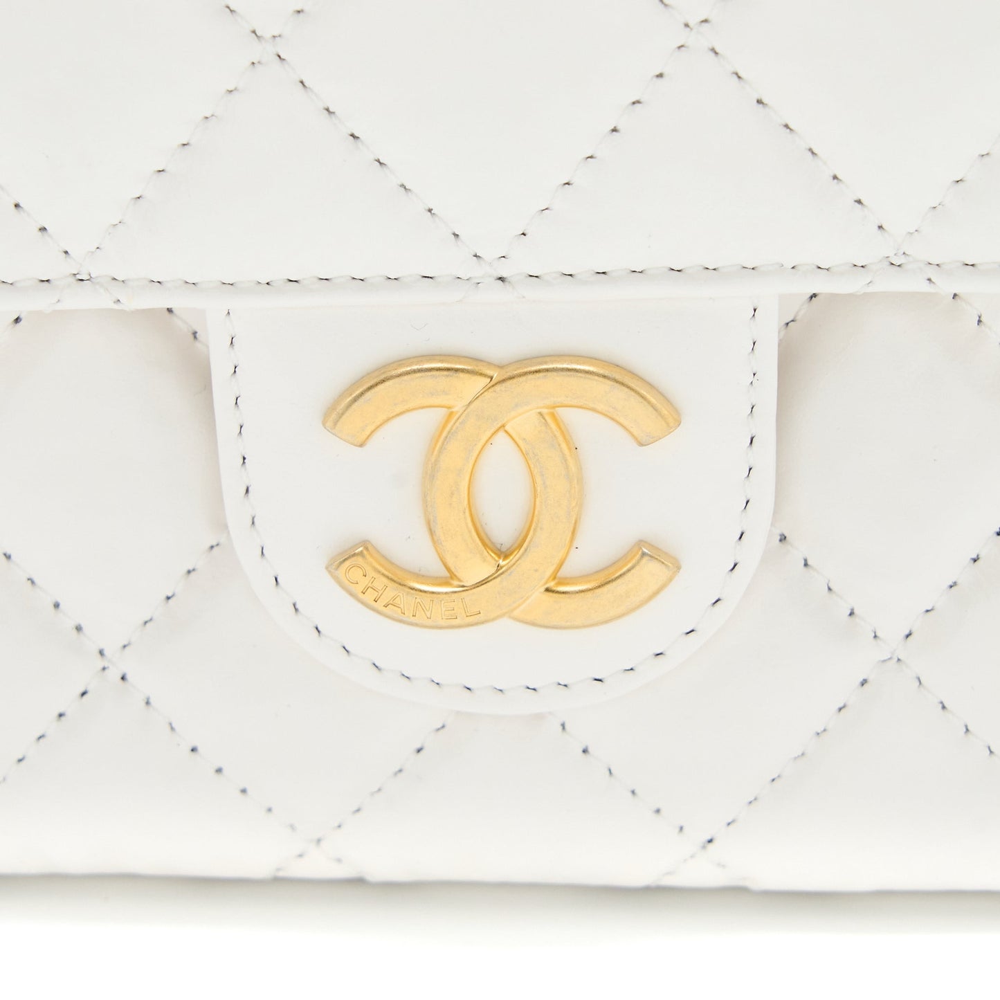 Chanel 23C Small Hobo Bag Shiny Calfskin White Brushed GHW (Microchip)