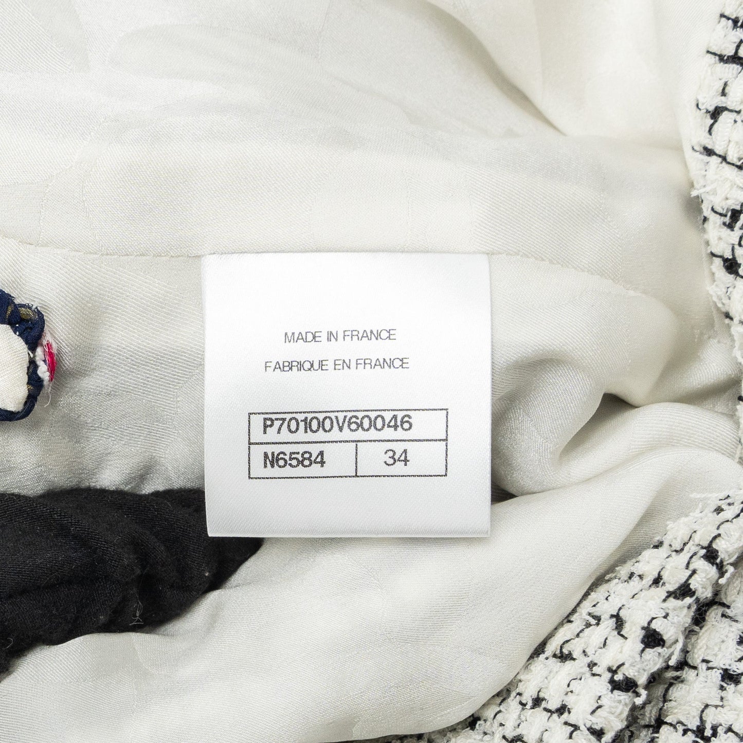 Chanel size 34 21P Tweed dress cotton/polyester white/black