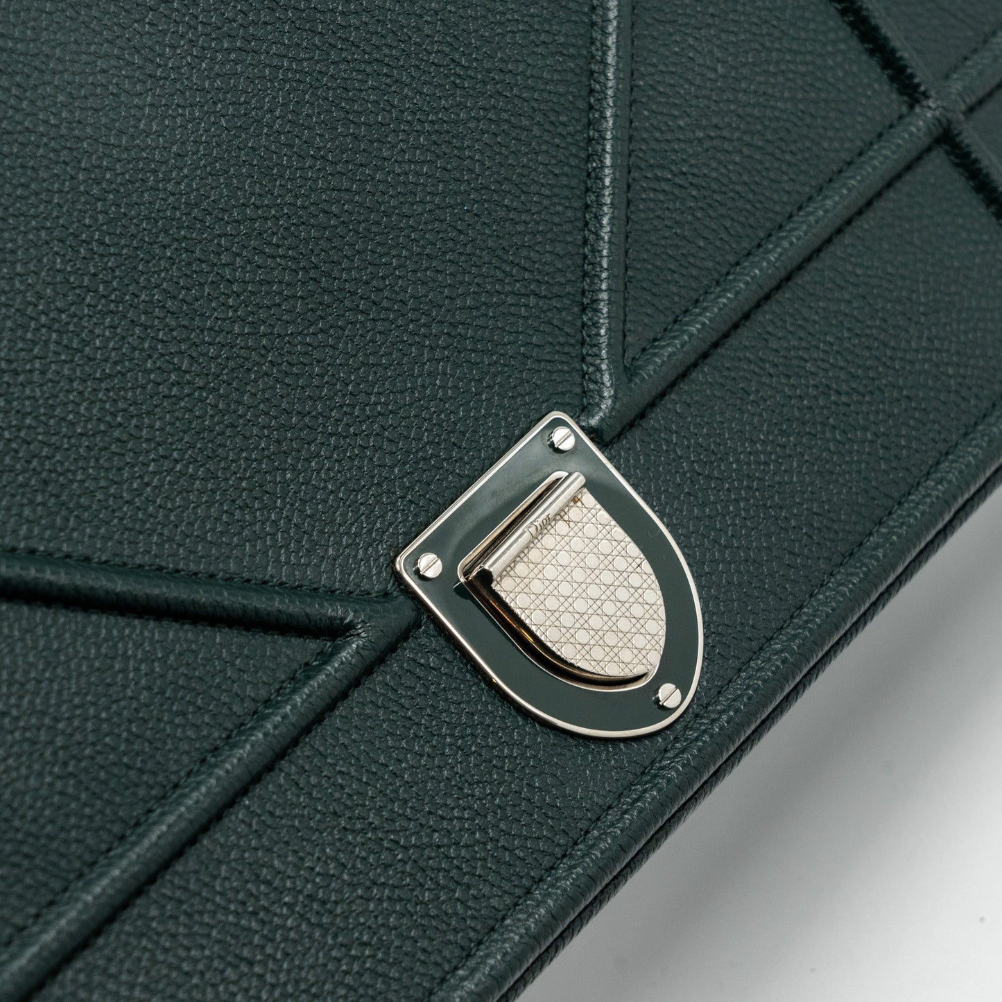 Dior Large Diorama Bag Grained Calfskin Dark Green SHW