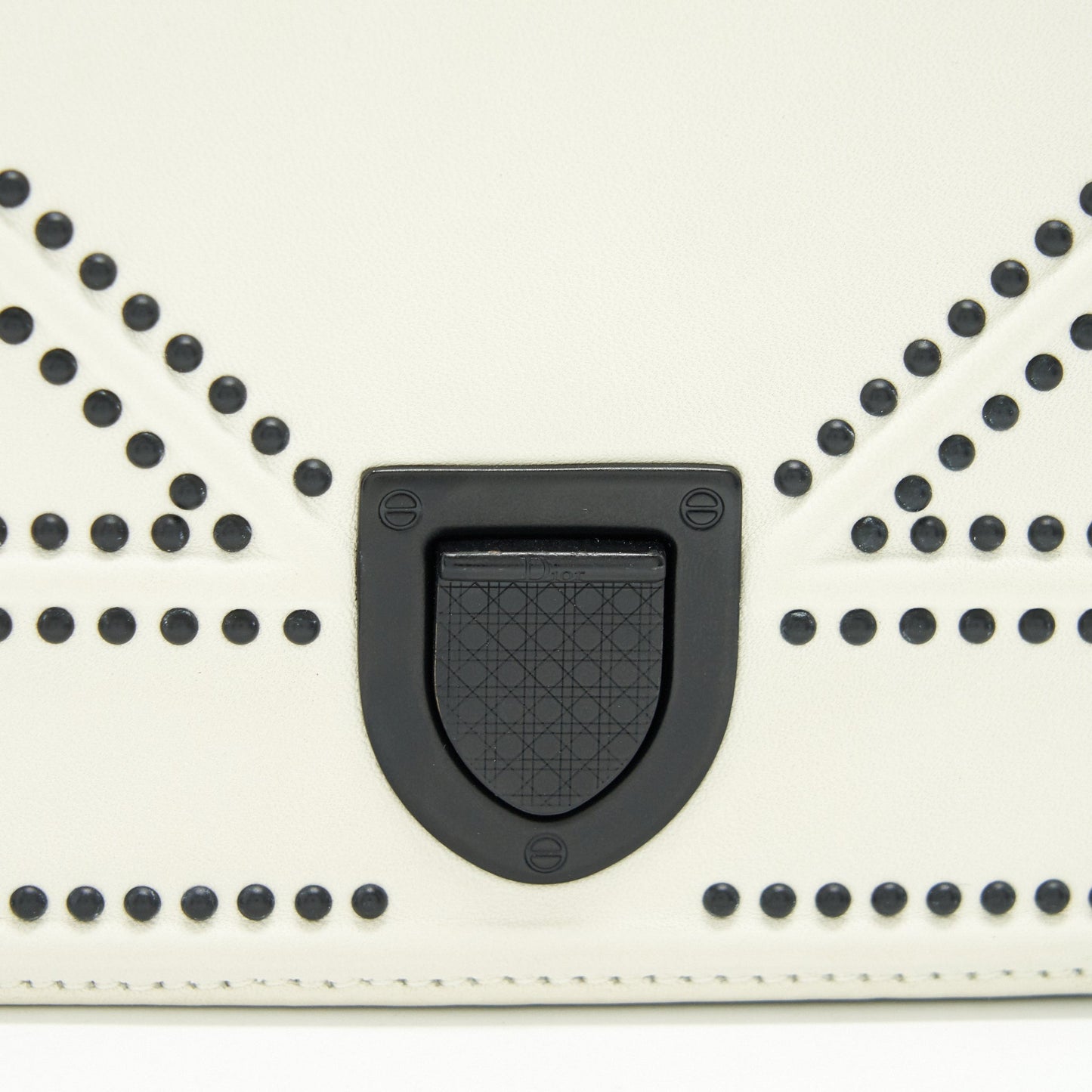 Dior Small Diorama Studded White With Black Hardware