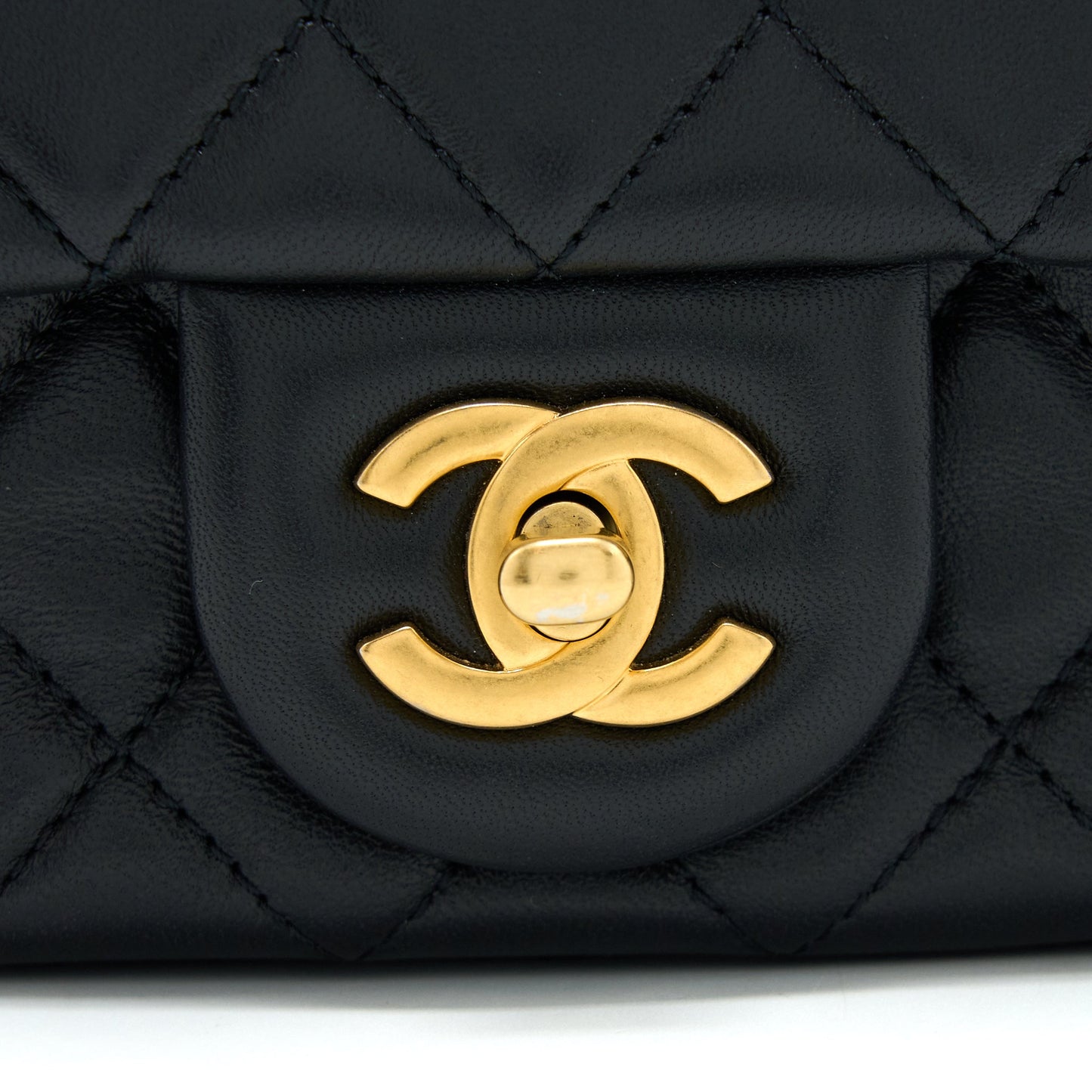 Chanel Pearl Crush Mini Square Lambskin Black Brushed GHW (Microchip)