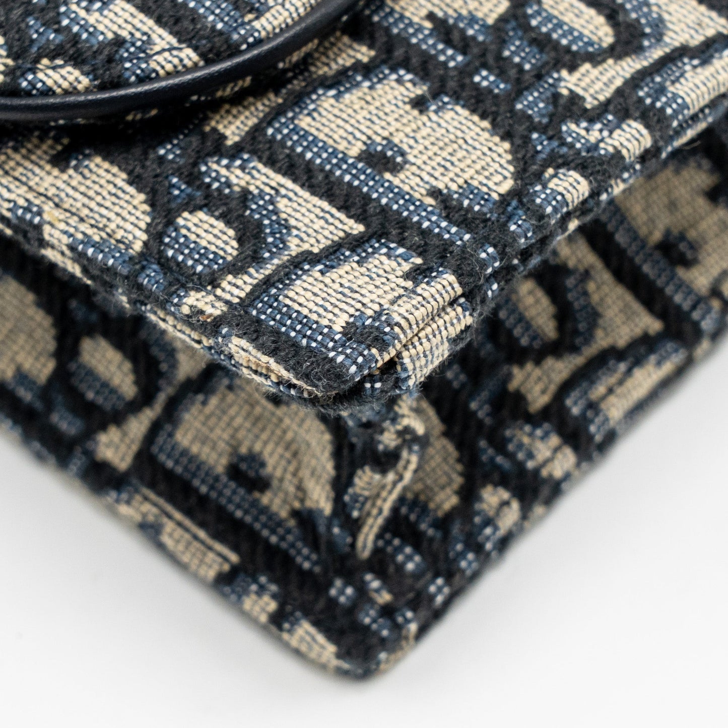 DIOR Saddle Pouch Dior Oblique Canvas Blue GHW