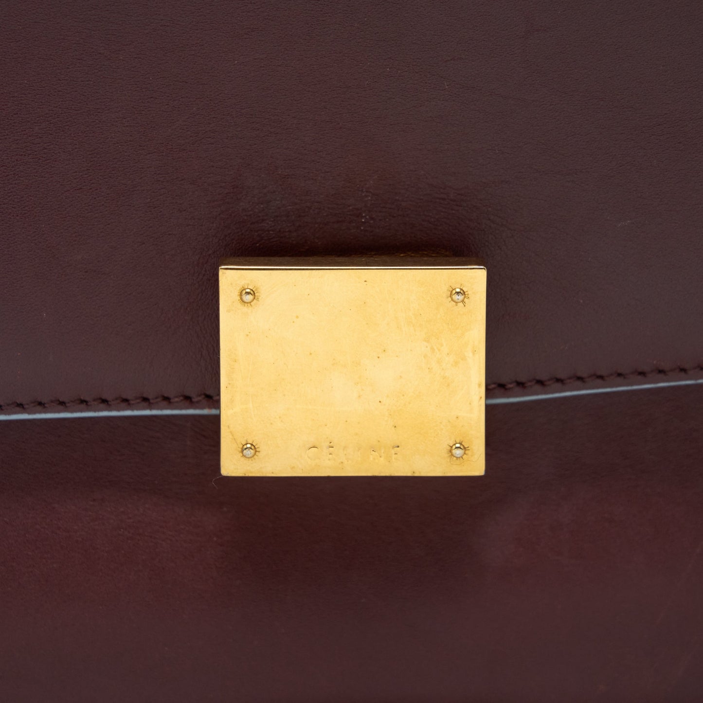 Celine Trapeze Bag Burgundy / Light Blue GHW