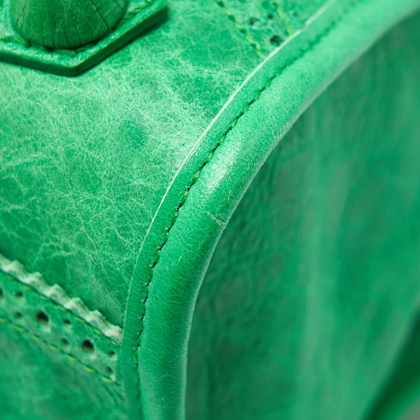 Balenciaga Lace City Bag Green SHW