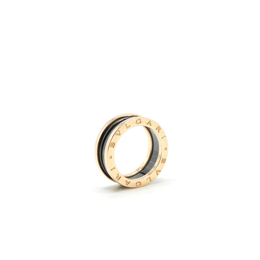 Bvlgari Size 55 B.zero Two Band Ring Rose Gold With Ceramic
