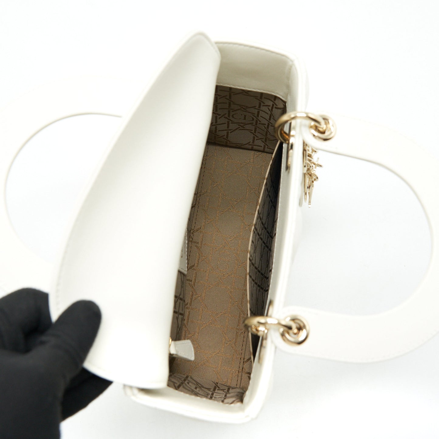 Dior Small Lady Dior my ABCDior Bag WHITE LGHW