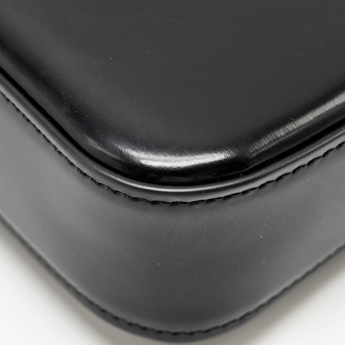 Celine Triomphe Chain Shoulder Bag Shiny Calfskin Black GHW