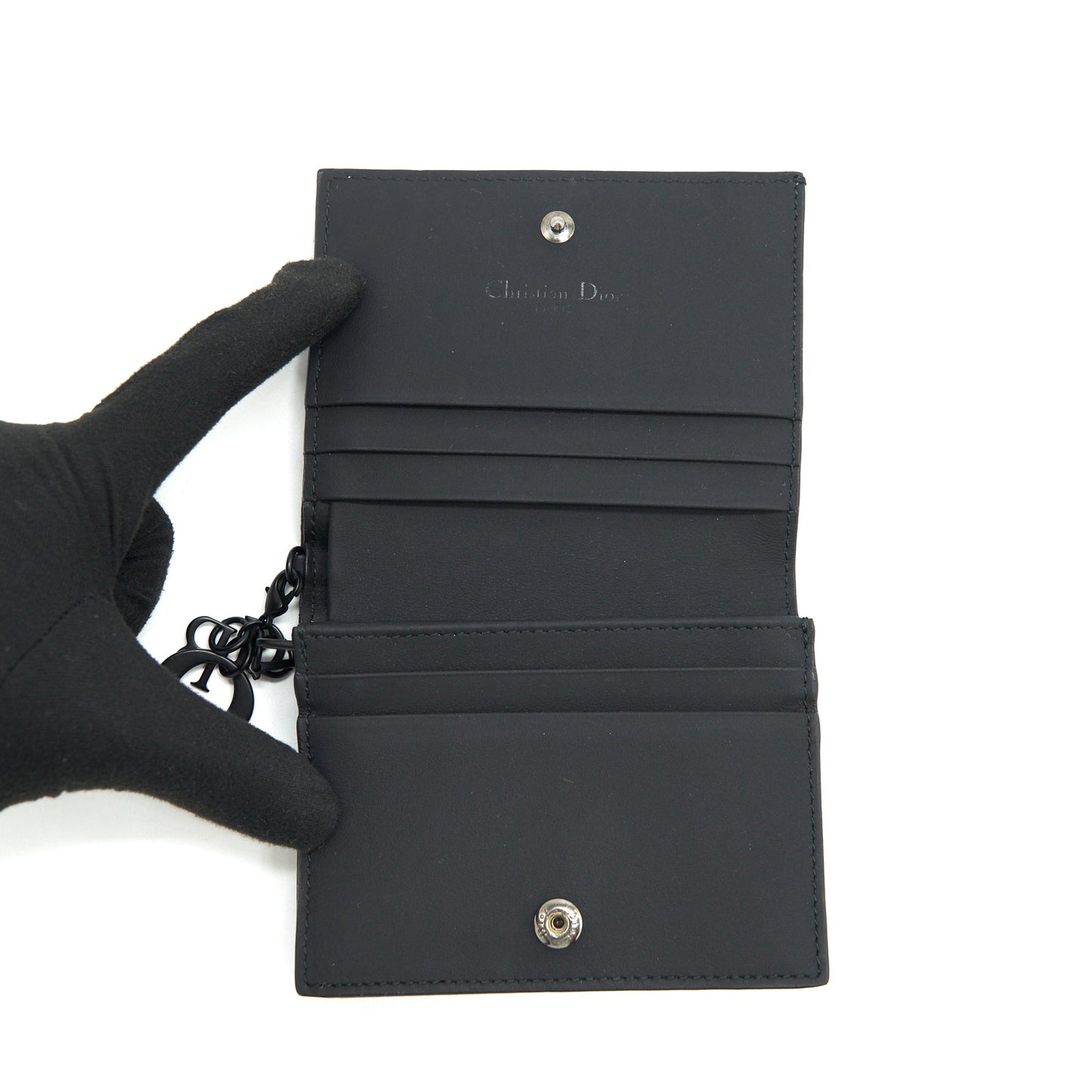 Dior Flap card Holder Calfskin so black