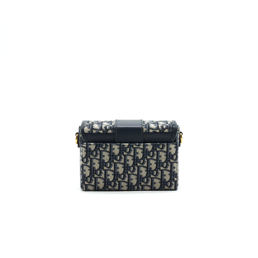 Christian Dior 30 Montaigne Box Bag Oblique Canvas Blue
