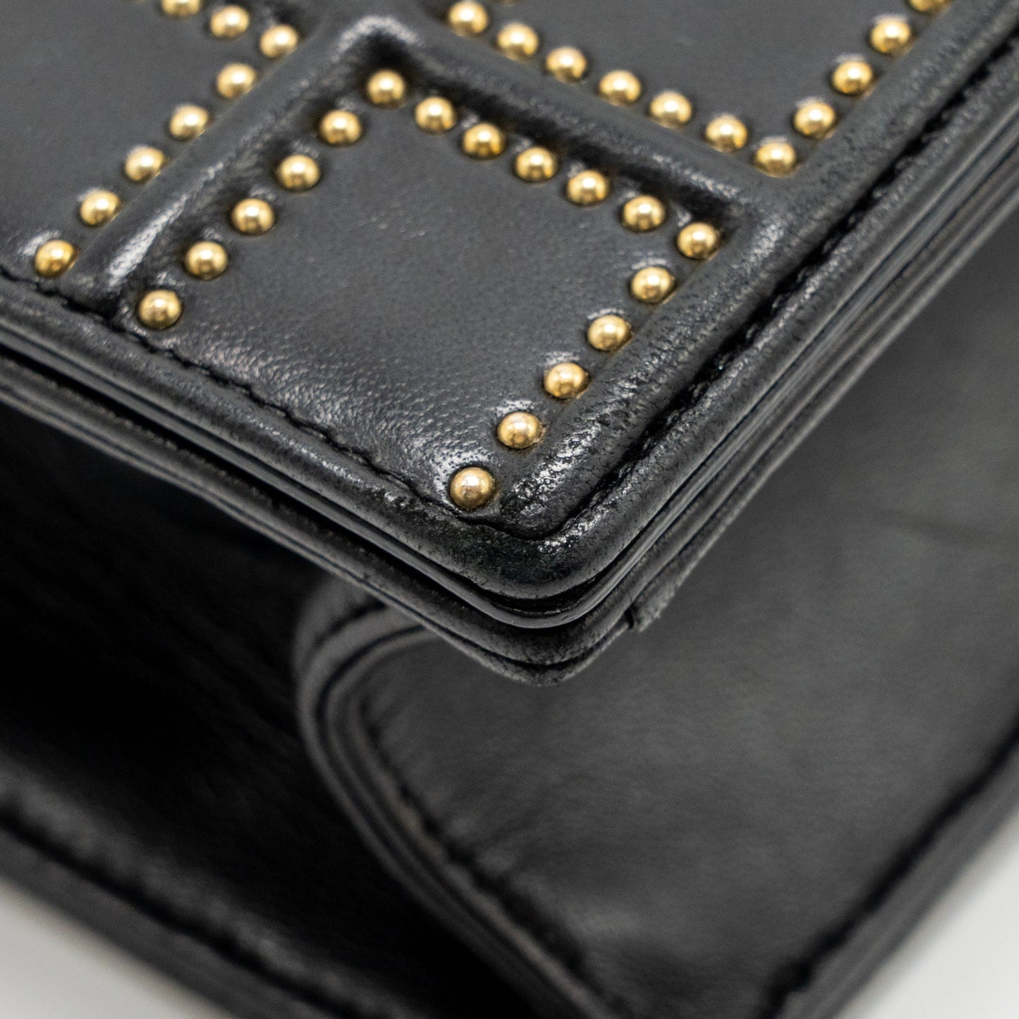 Dior Medium Studded Diorama Lambskin Black GHW