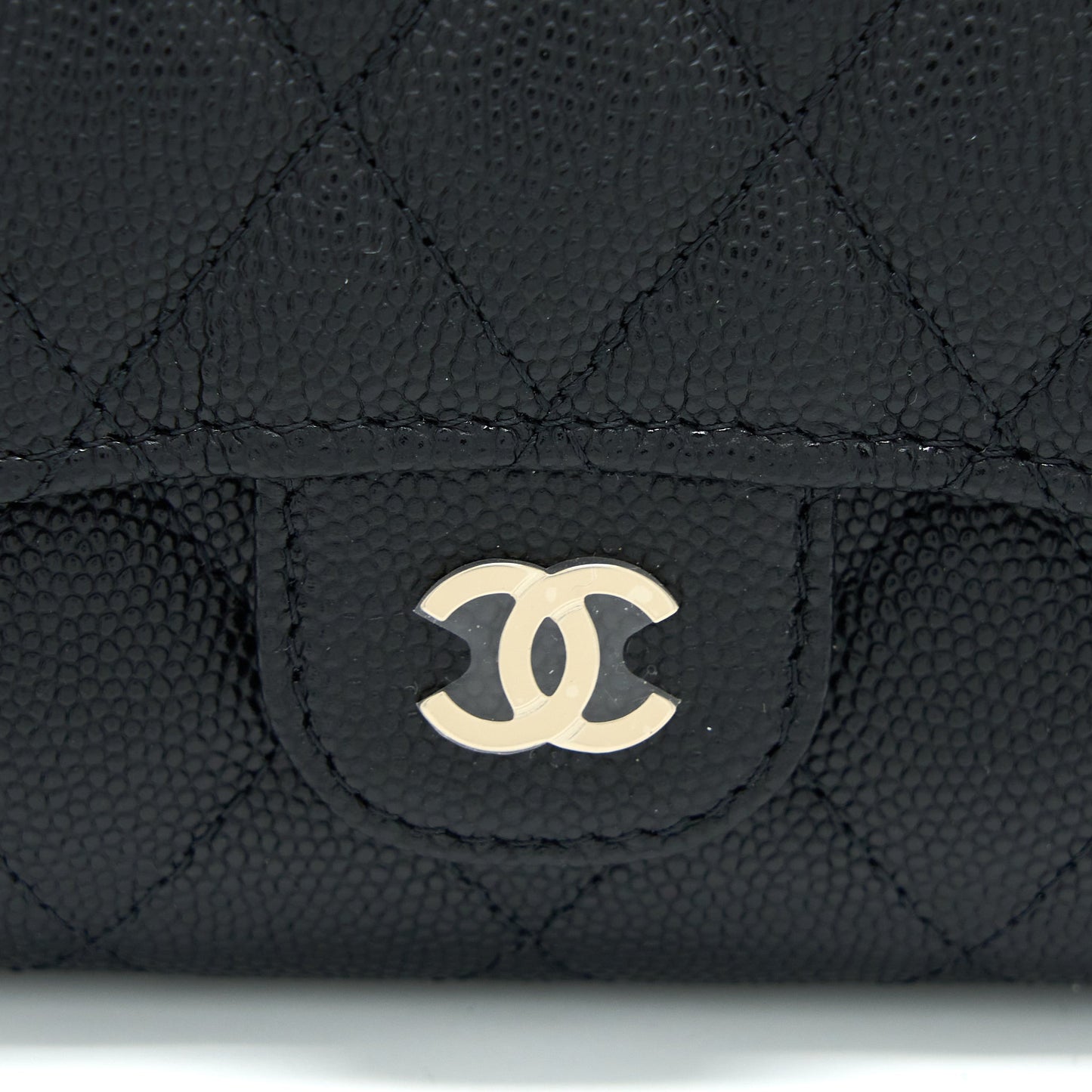 Chanel Classic Flap Compact Wallet Caviar Black LGHW