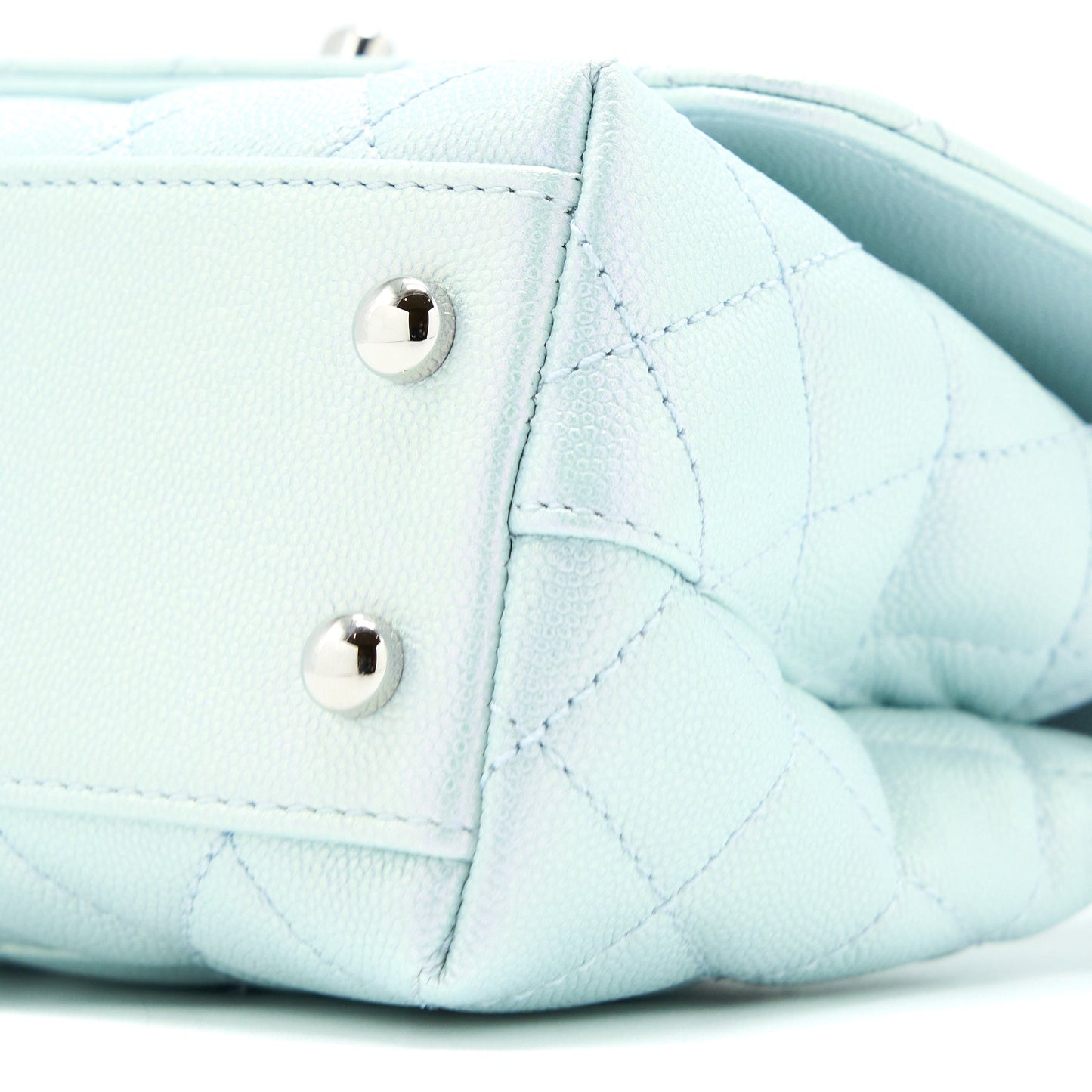 Chanel Mini Coco Handle Ombre Iridescent Caviar Light Blue Multicolour Hardware (Microchip)