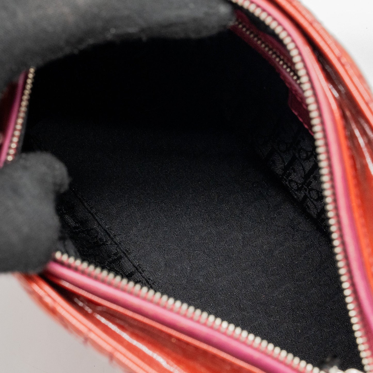 dior medium lady dior patent dark pink SHW
