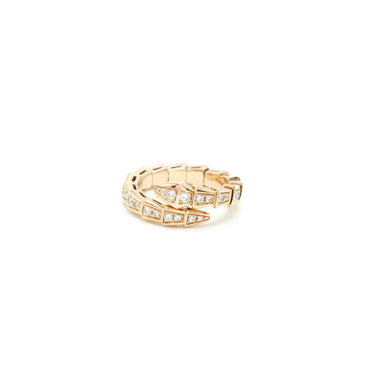 Bvlgari Serpenti Viper Ring Size S Rose Gold diamonds
