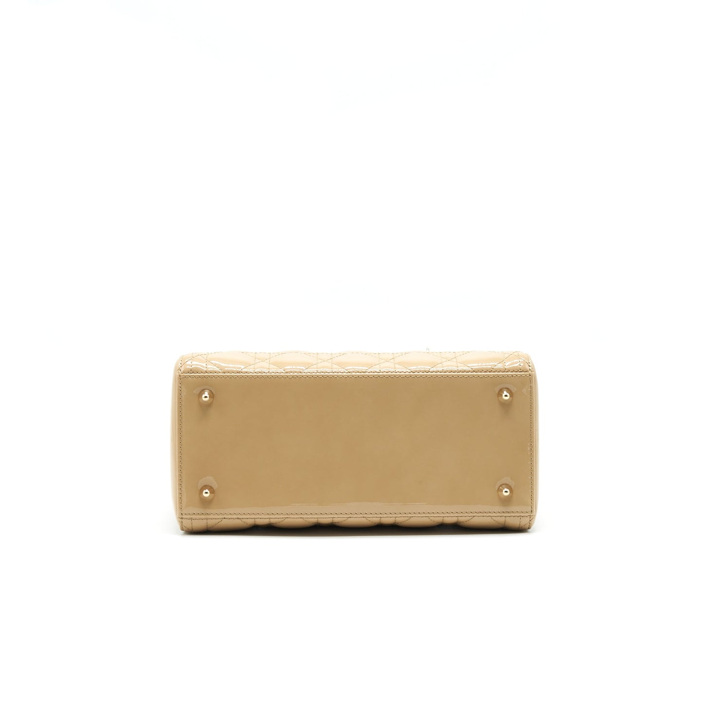 CHRISTIAN DIOR MEDIUM LADY DIOR IN PATENT LEATHER BEIGE