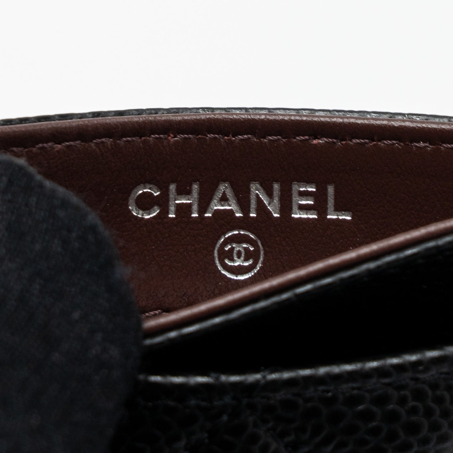 Chanel classic card holder caviar black SHW