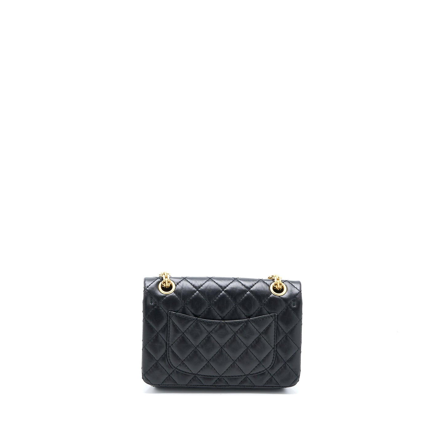 Chanel Mini 2.55 Reissue Flap Bag Aged Calfskin Black Brushed GHW (Microchip)