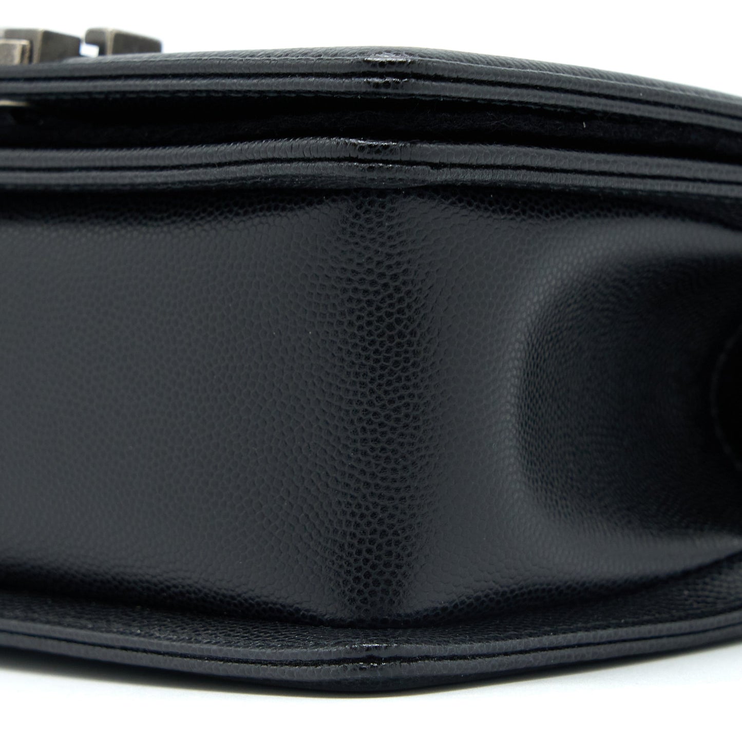 Chanel Small Boy Bag Caviar Black Ruthenium SHW (Microchip)