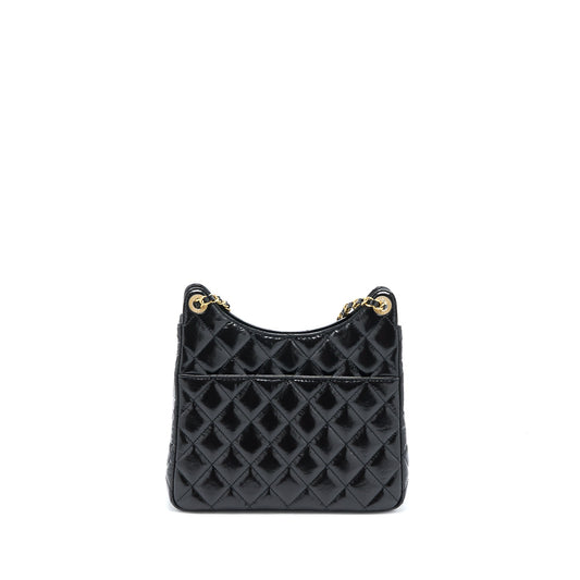 Chanel 23C Hobo Bag Shiny Calfskin Black Brushed GHW (Microchip)