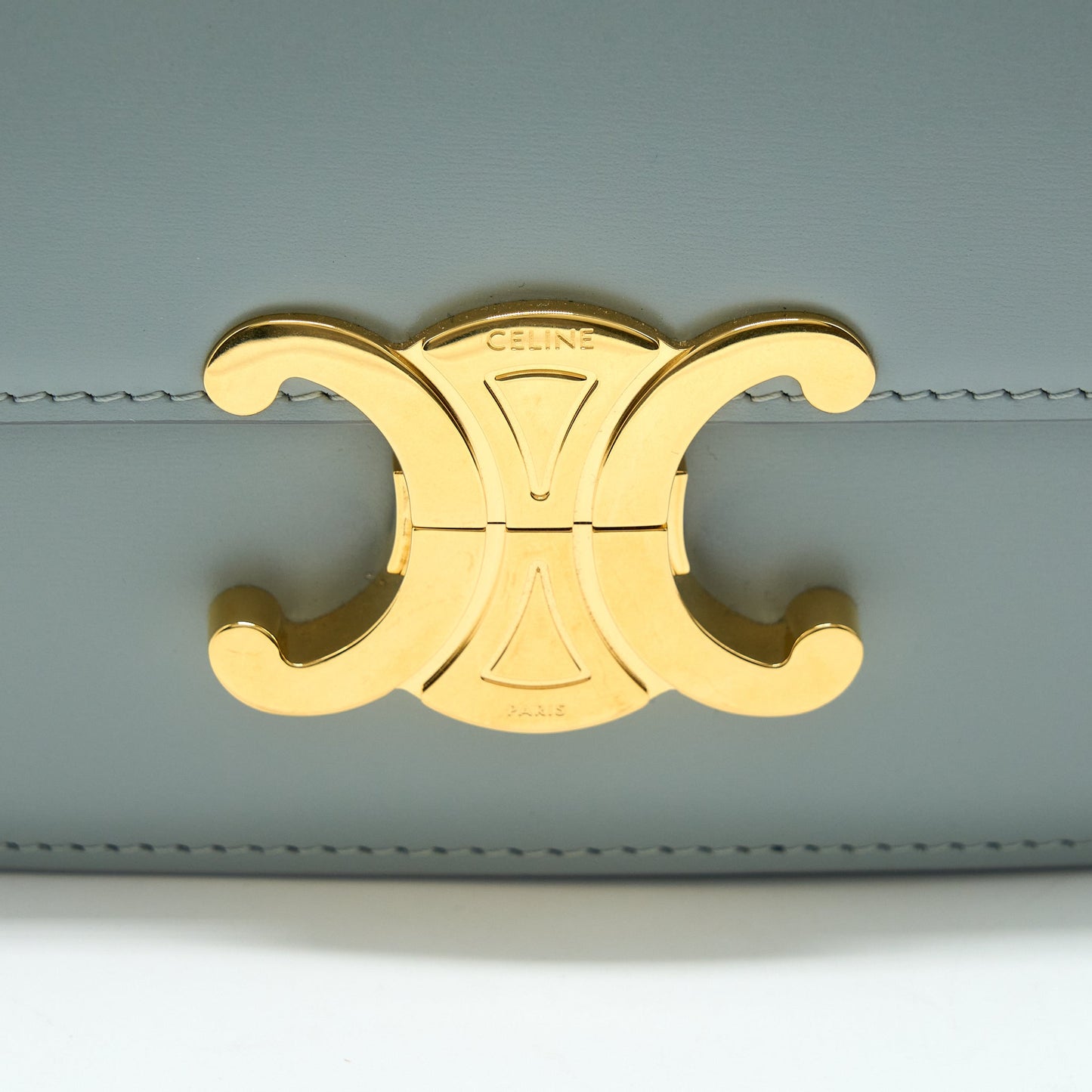 Celine Teen Triomphe Bag Calfskin Mineral GHW