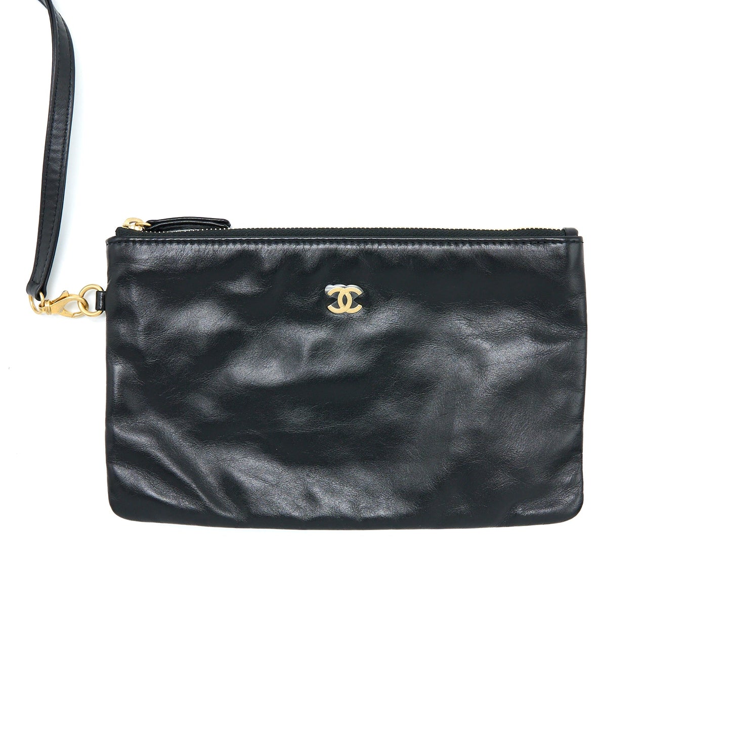 Chanel Medium 22 Bag White Letter Shiny Calfskin Black GHW (Microchip)