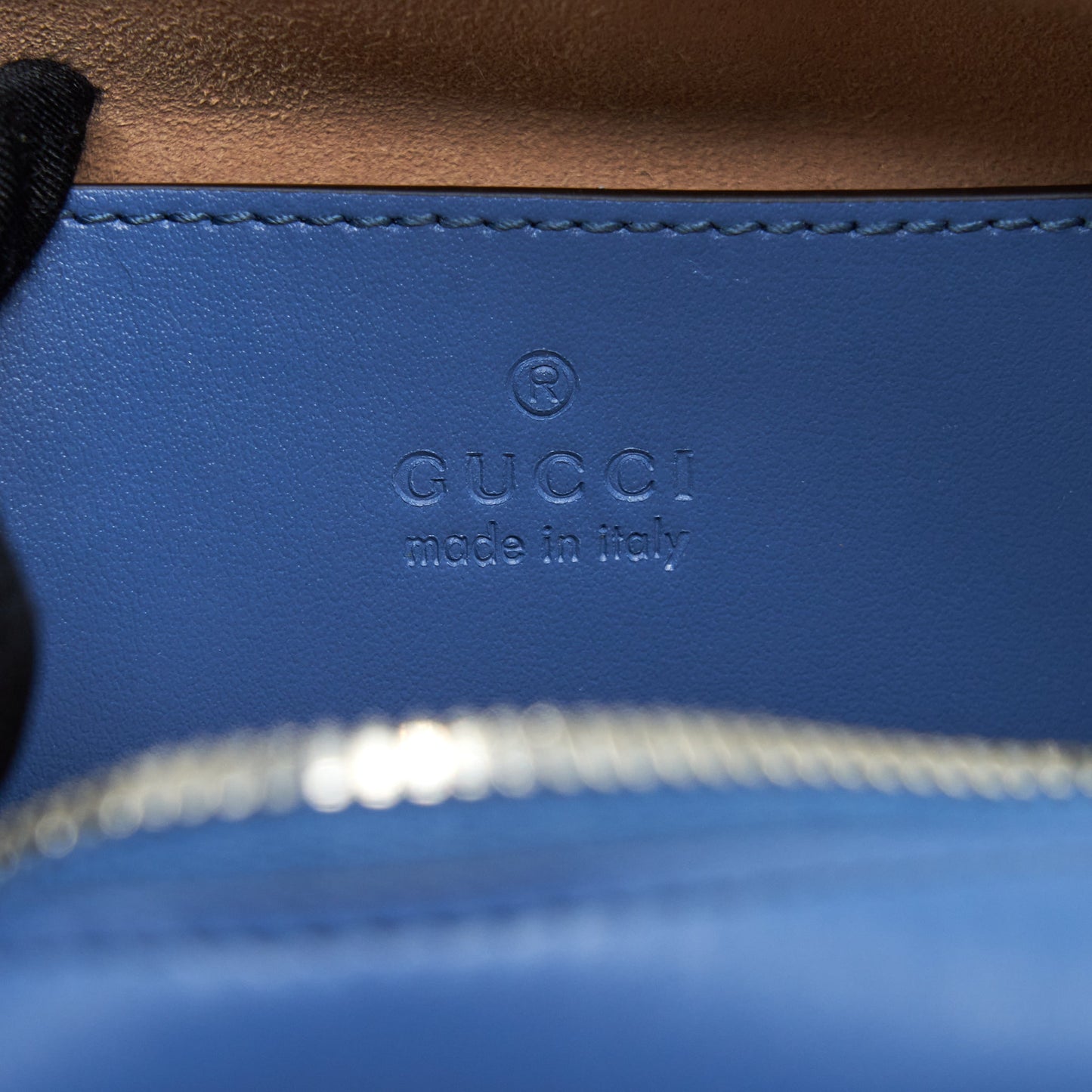 Gucci GG Marmont Matelasse Shoulder Bag Blue SHW