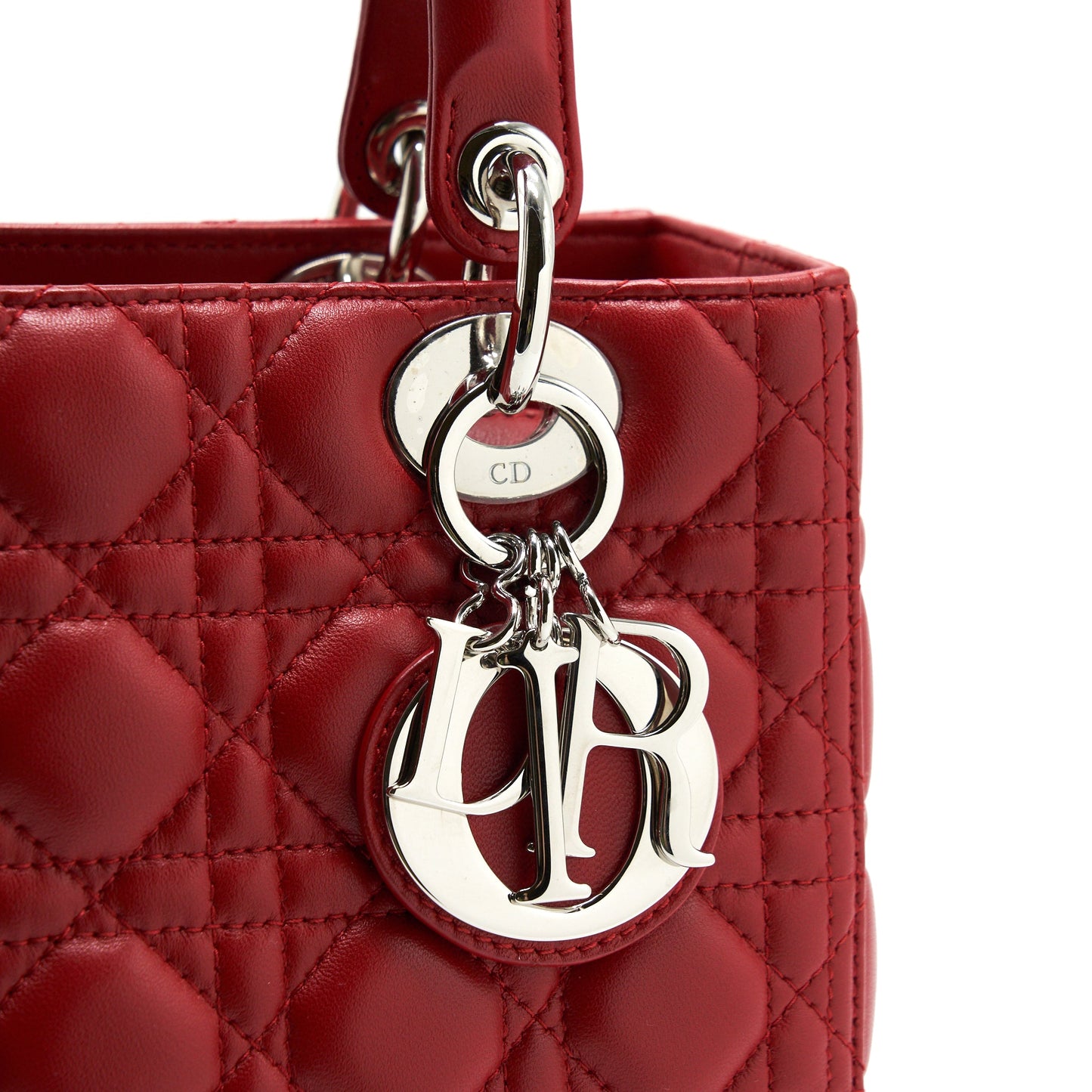 Christian Dior Medium Lady Dior Red SHW