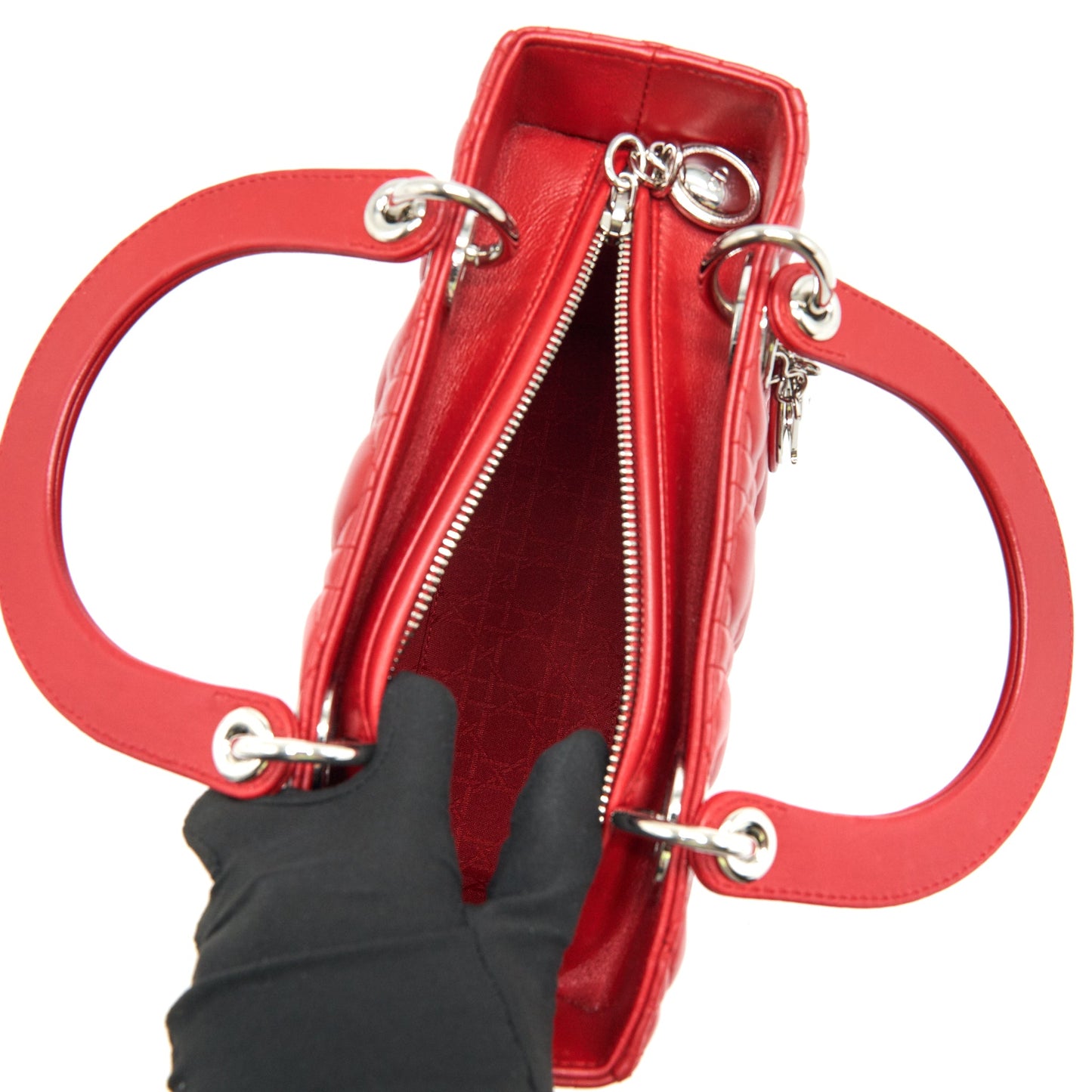 Christian Dior Medium Lady Dior Red SHW