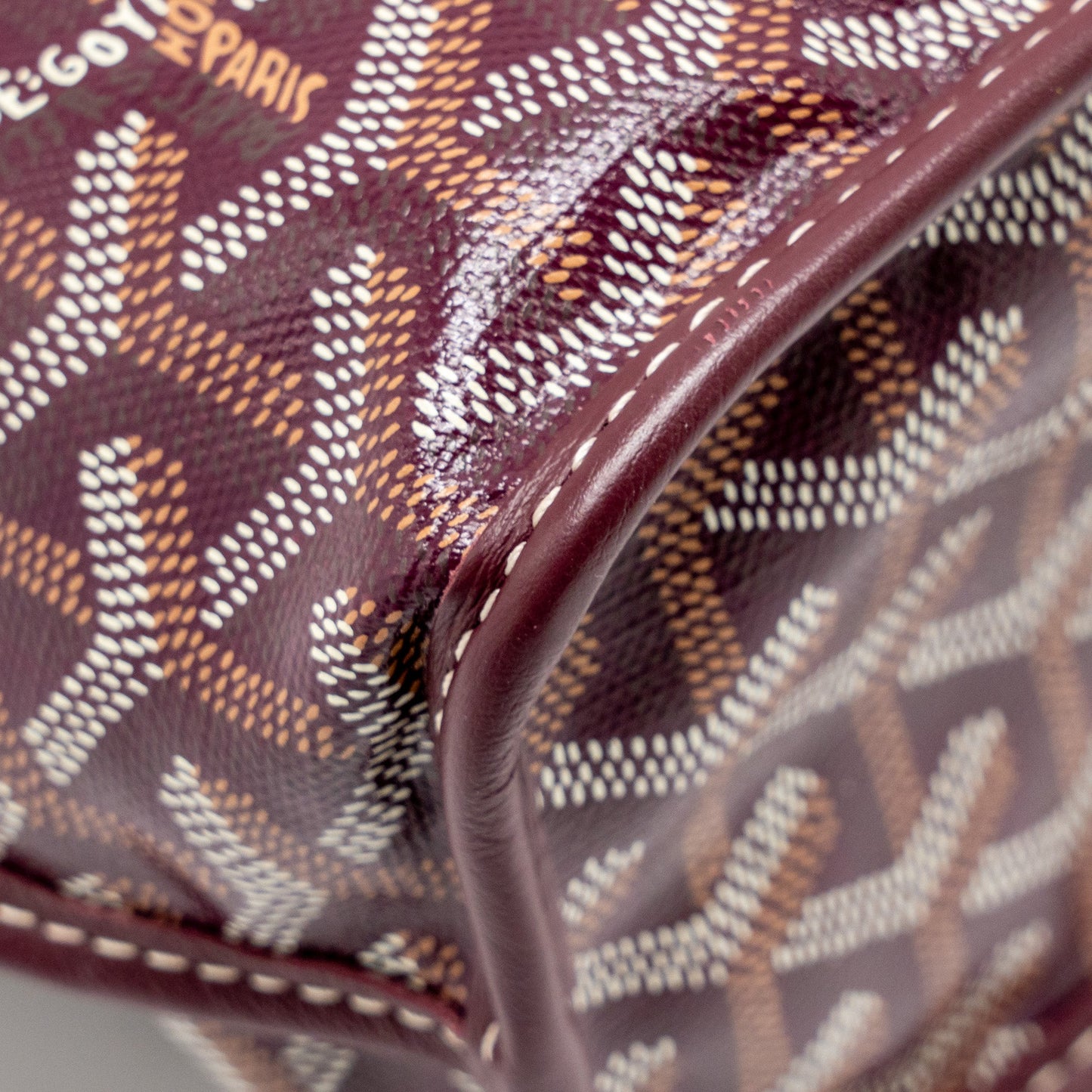 Goyard Mini Anjou Tote Bag Goyardine Canvas Bordeaux SHW