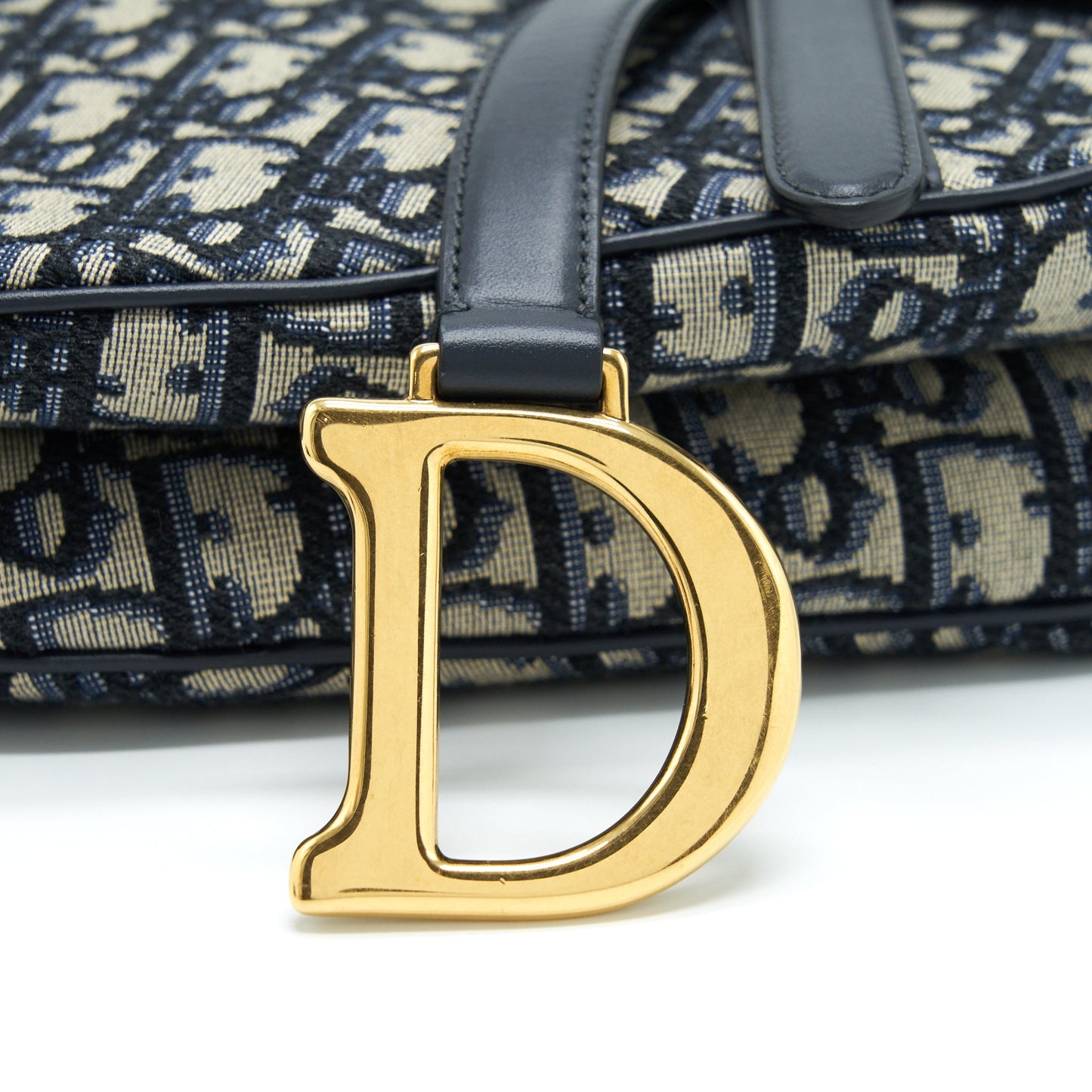 Dior Medium Saddle Bag Blue Oblique Canvas GHW