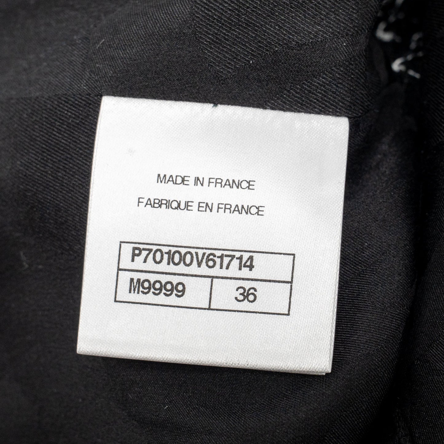 Chanel Size 36 21P Tweed Midi Dress Cotton/Polyester Black / White