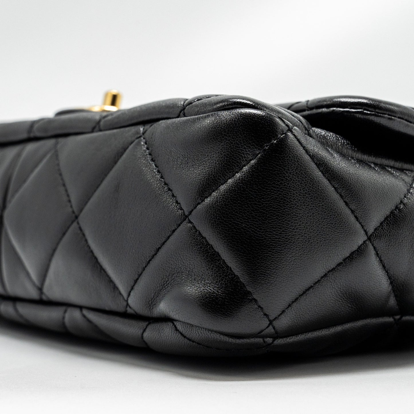 Chanel Giant Chain Quilted large flap bag lambskin black GHW (microchip)