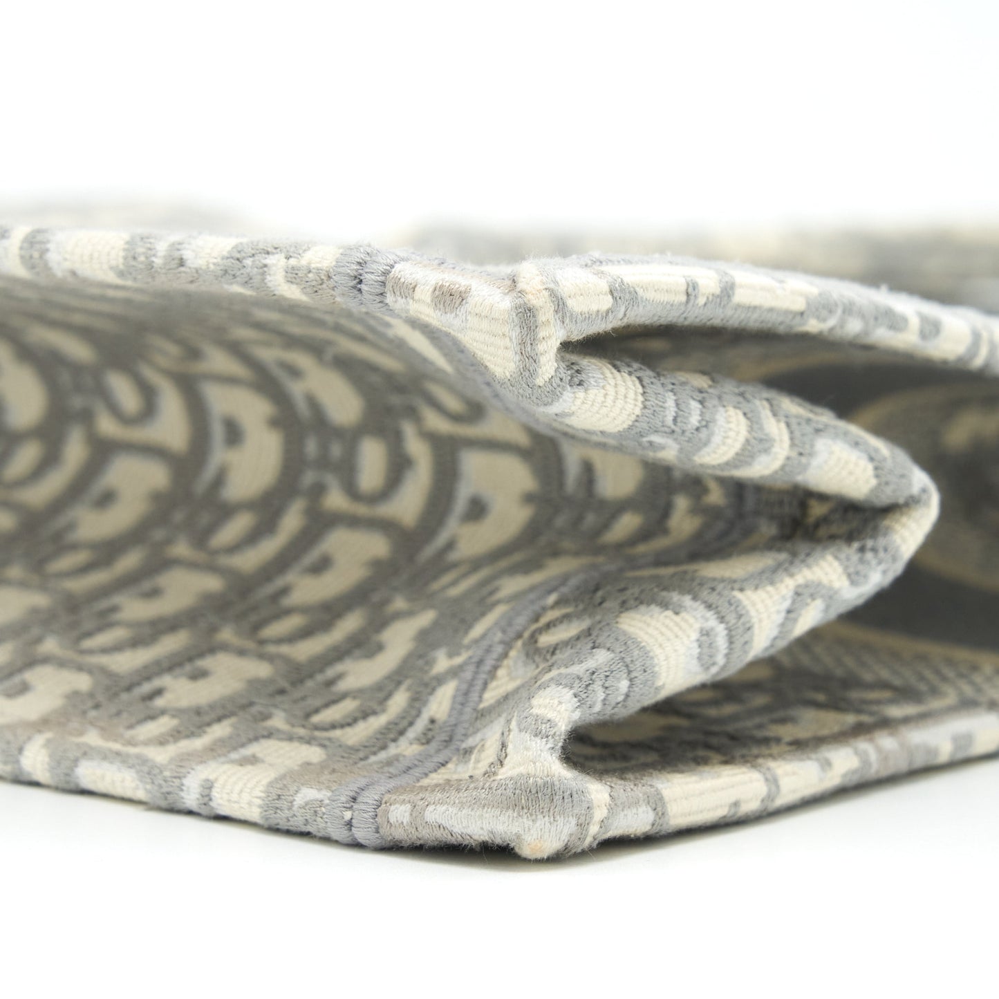 Dior Medium Book Tote Grey Oblique Embroidery