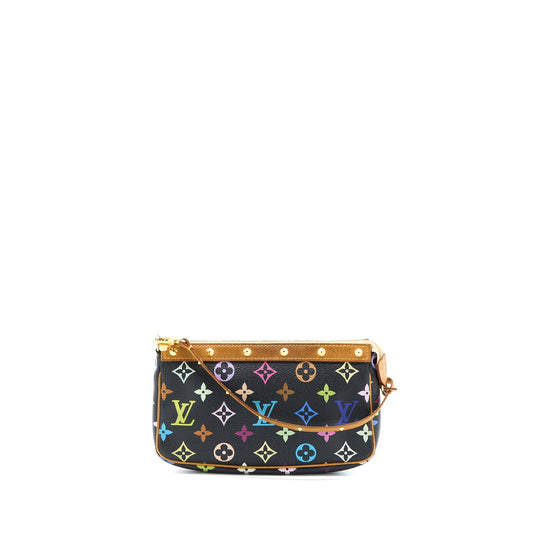 Louis Vuitton Vintage Pochette Accessories Monogram Canvas Black/Multicolour GHW