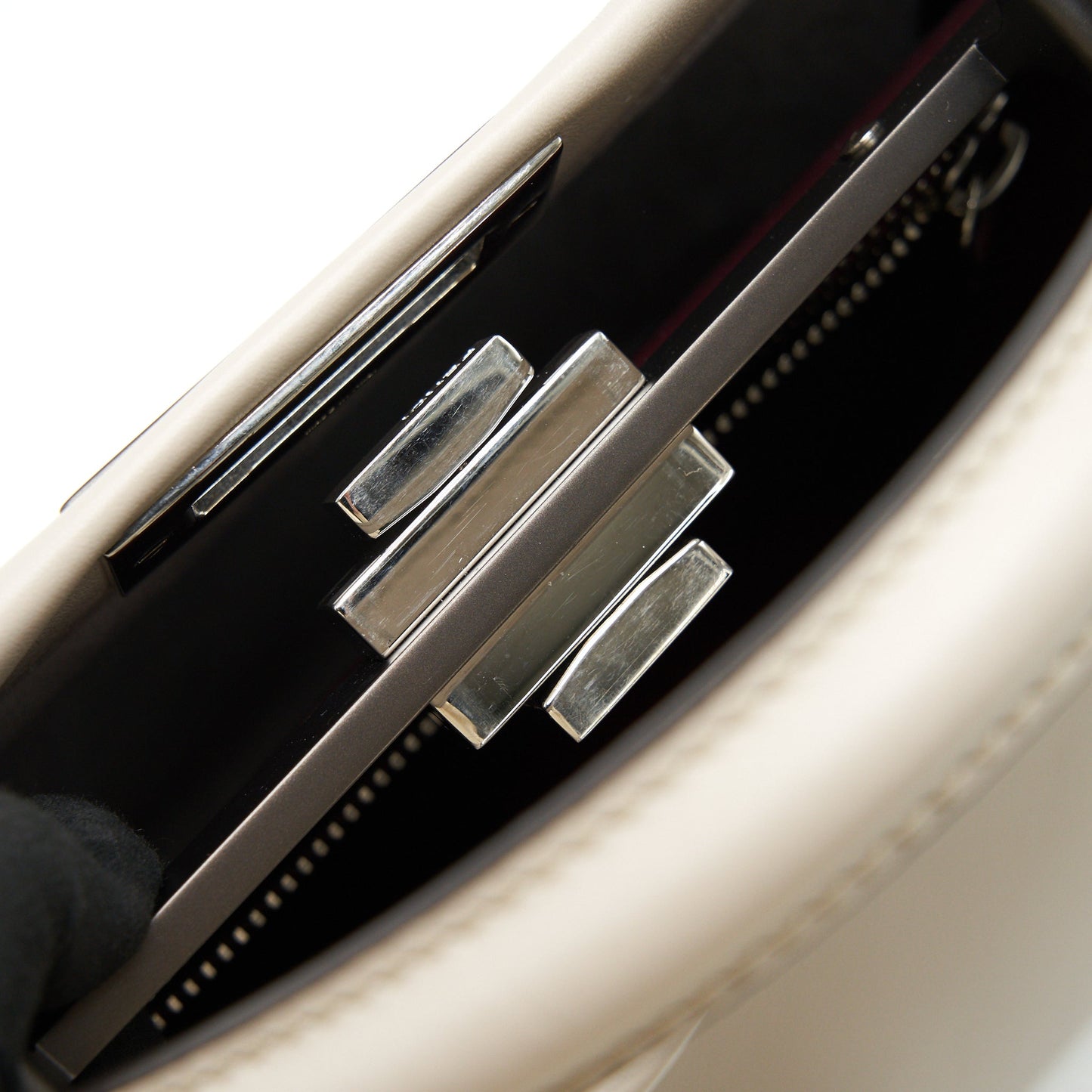 Fendi Medium Peekaboo Bag Light Grey with SHW
