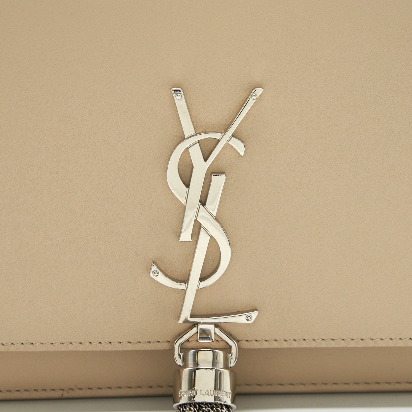SAINT LAURENT / YSL KATE CHAIN WALLET IN BEIGE SHW