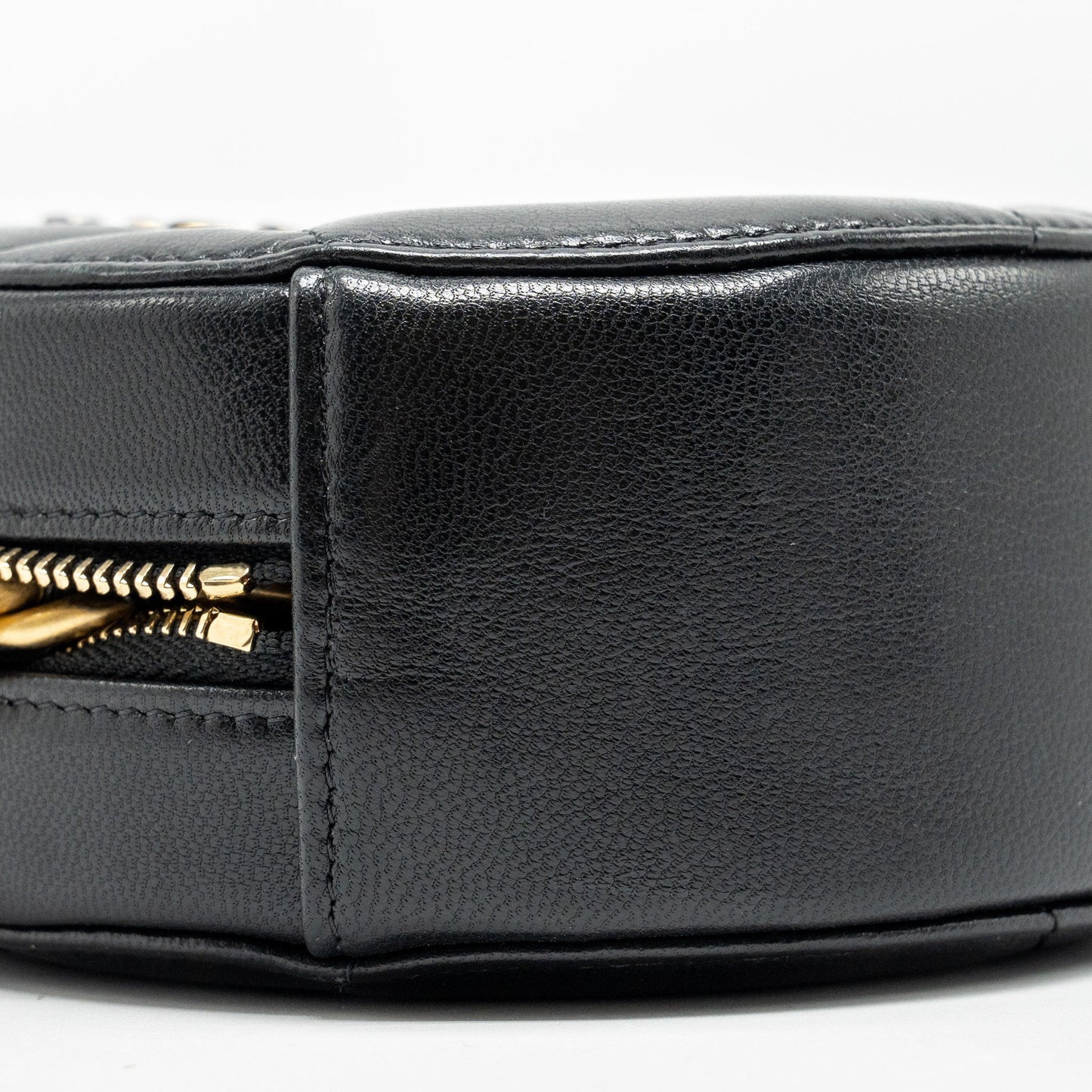Chanel 19 round clutch with chain lambskin black with multicolor hardware