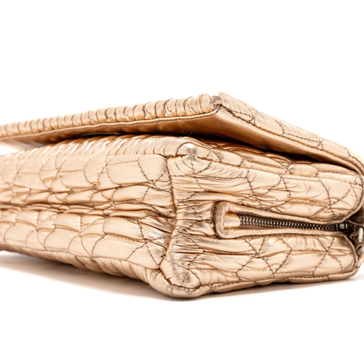 Miu Miu Crystal Shoulder Bag Nappa Cipria Lame SHW