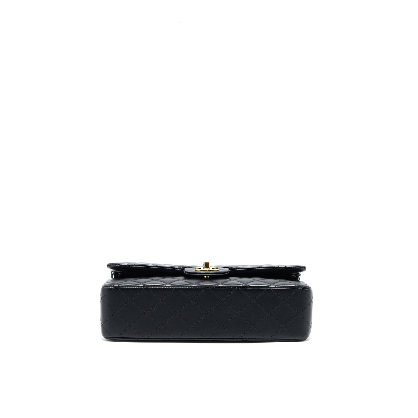 Chanel Medium Classic Double Flap Bag Lambskin Black LGHW (Microchip)