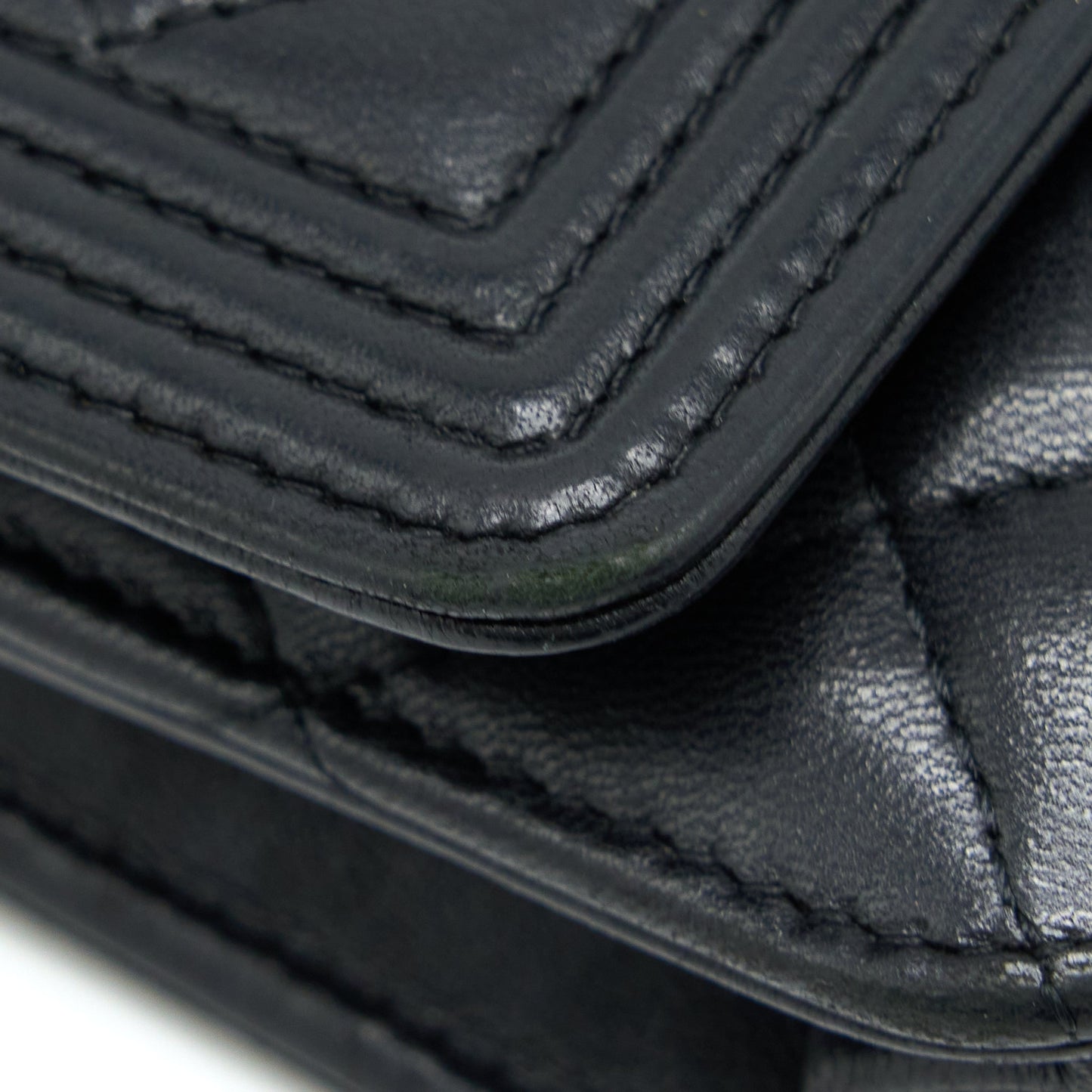 Chanel Boy Wallet On Chain Lambskin Black SHW