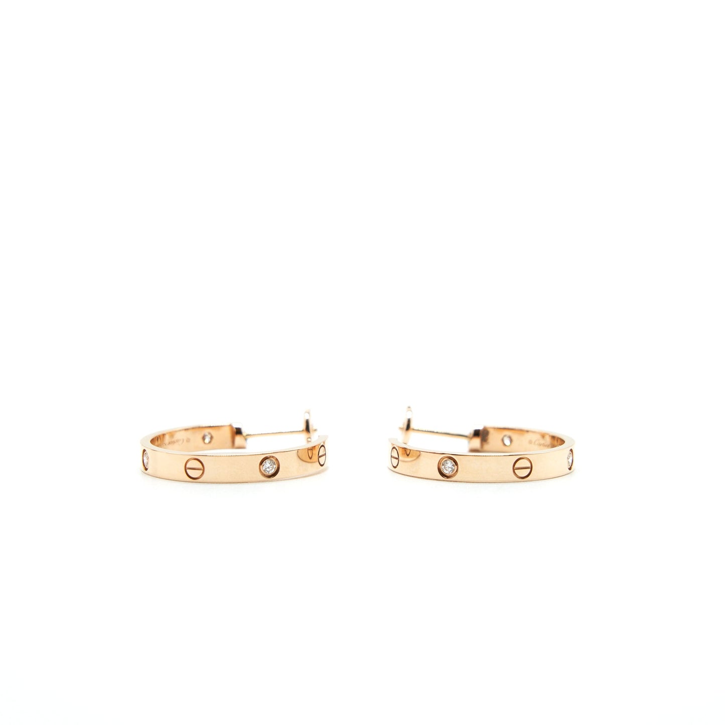 CARTIER LOVE EARRINGS ROSE GOLD WITH DIAMOND