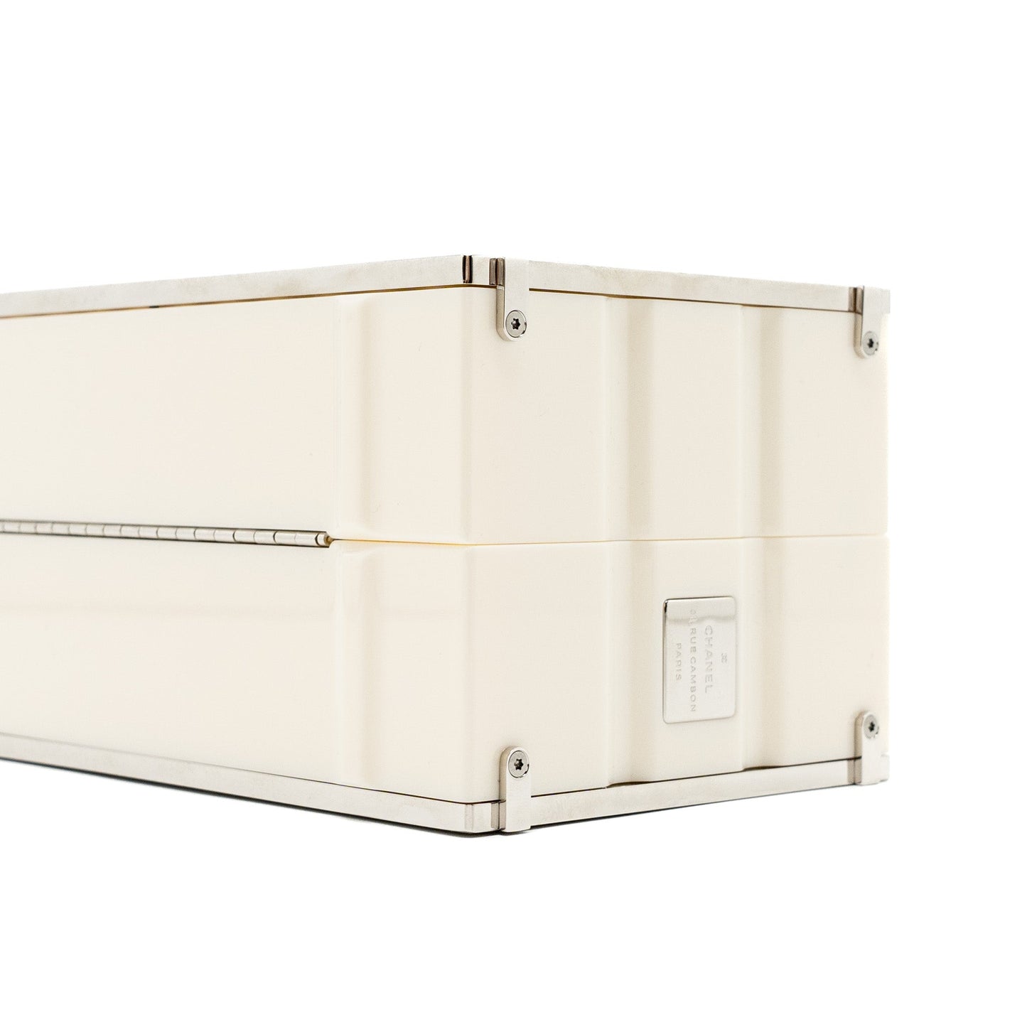 Chanel Paris-Hamburg runway container clutch bag white / black / red SHW