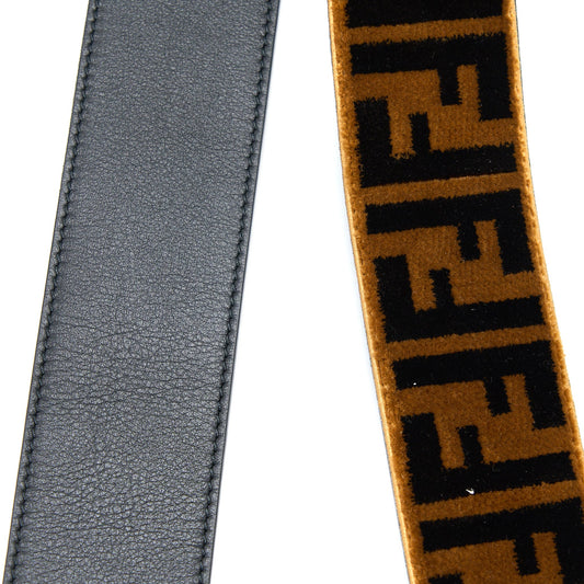 Fendi Strap You Textured-effect Leather Shoulder Strap Brown GHW