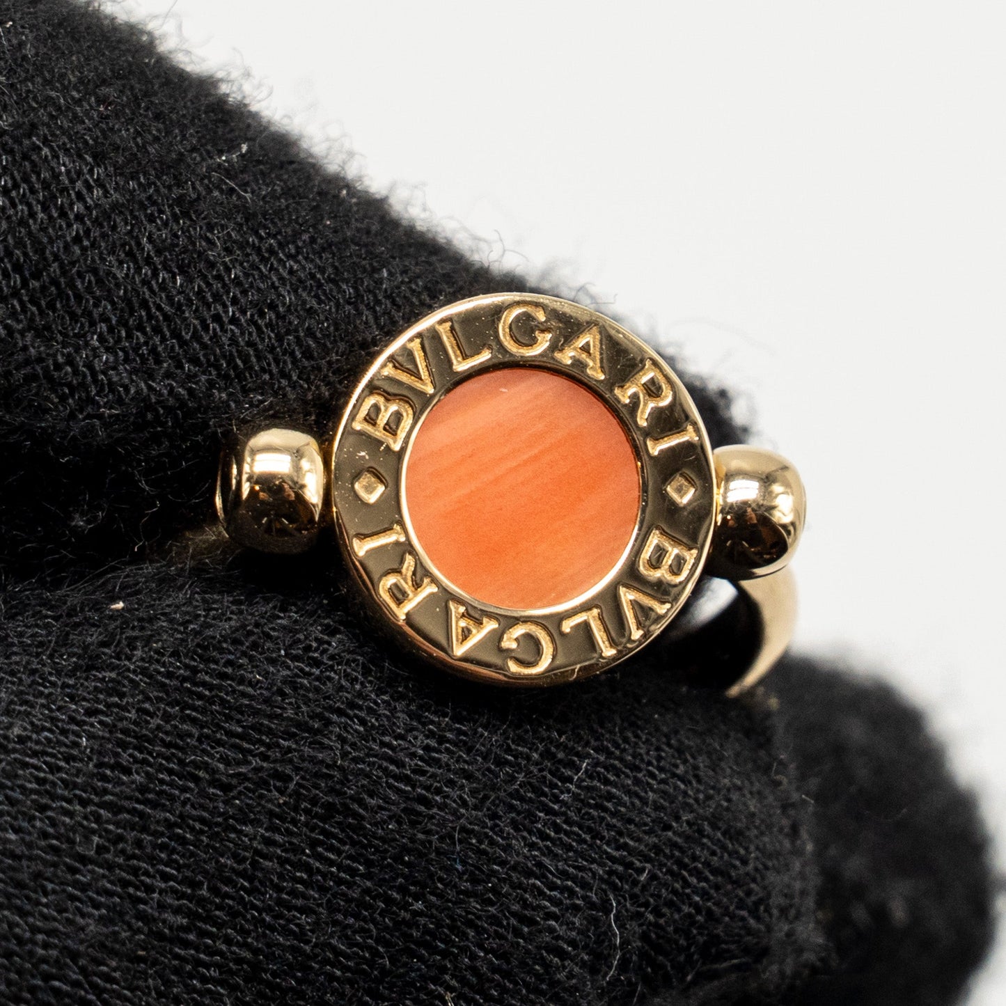 Bvlgari size 52 Bvlgari Ring Yellow Gold/Onyx/Coral Black/Orange