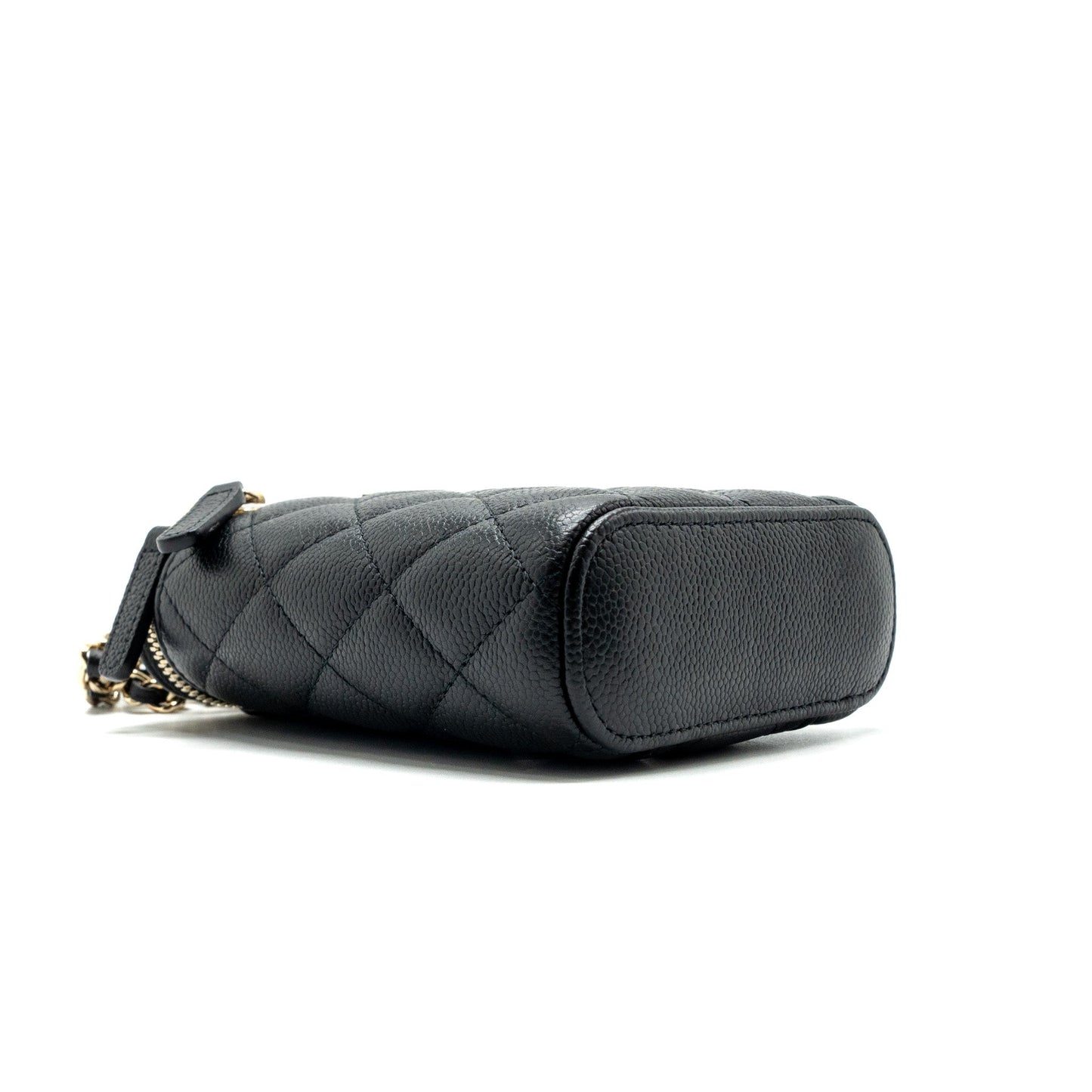 Chanel Vanity Case with Detail CC logo on Chain Caviar Black LGHW
