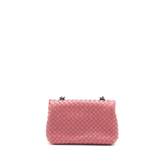 Bottega Veneta Olympia Chain Bag Nappa Dark Pink with Black Hardware