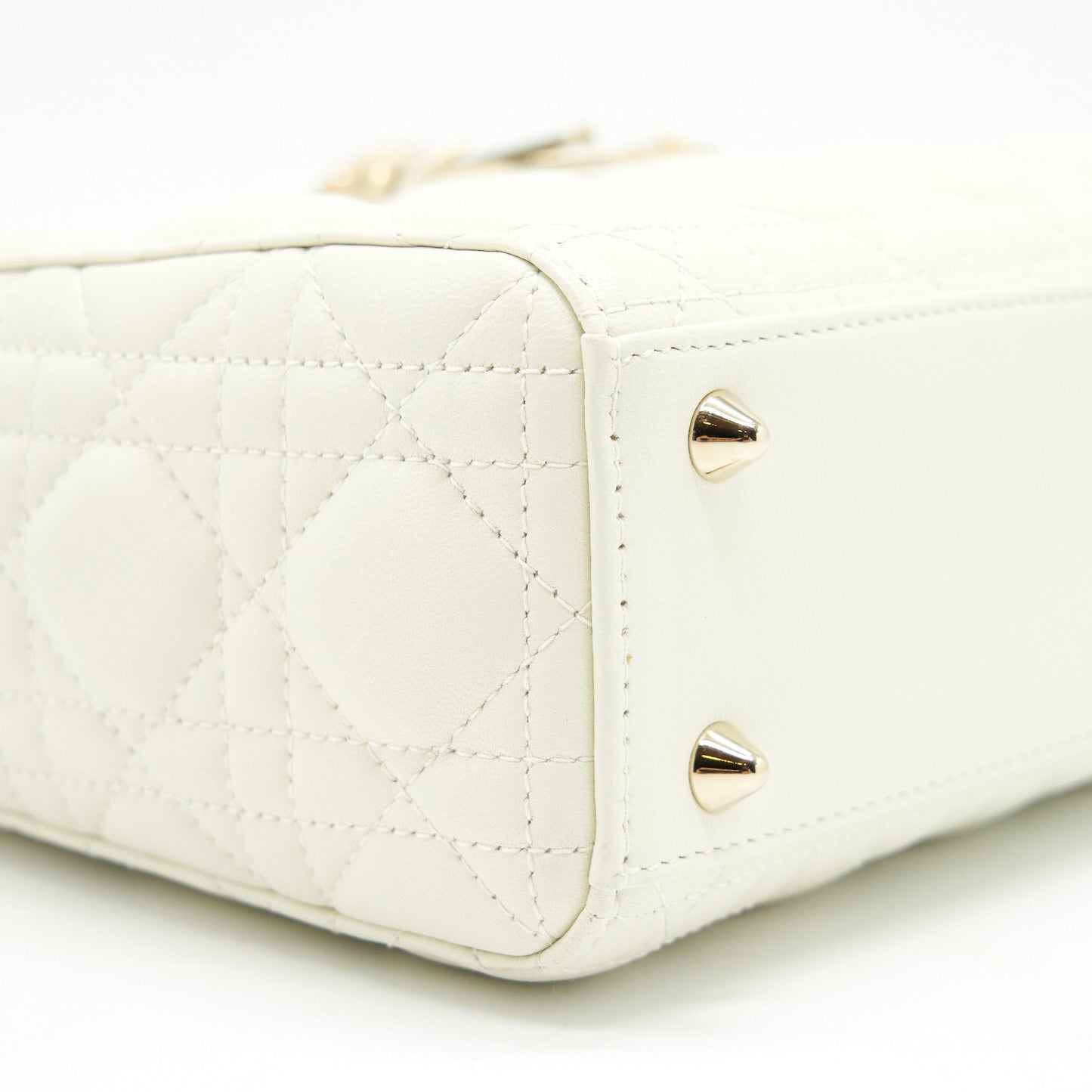 CHRISTIAN DIOR Small Lady Dior Cream With LGHW