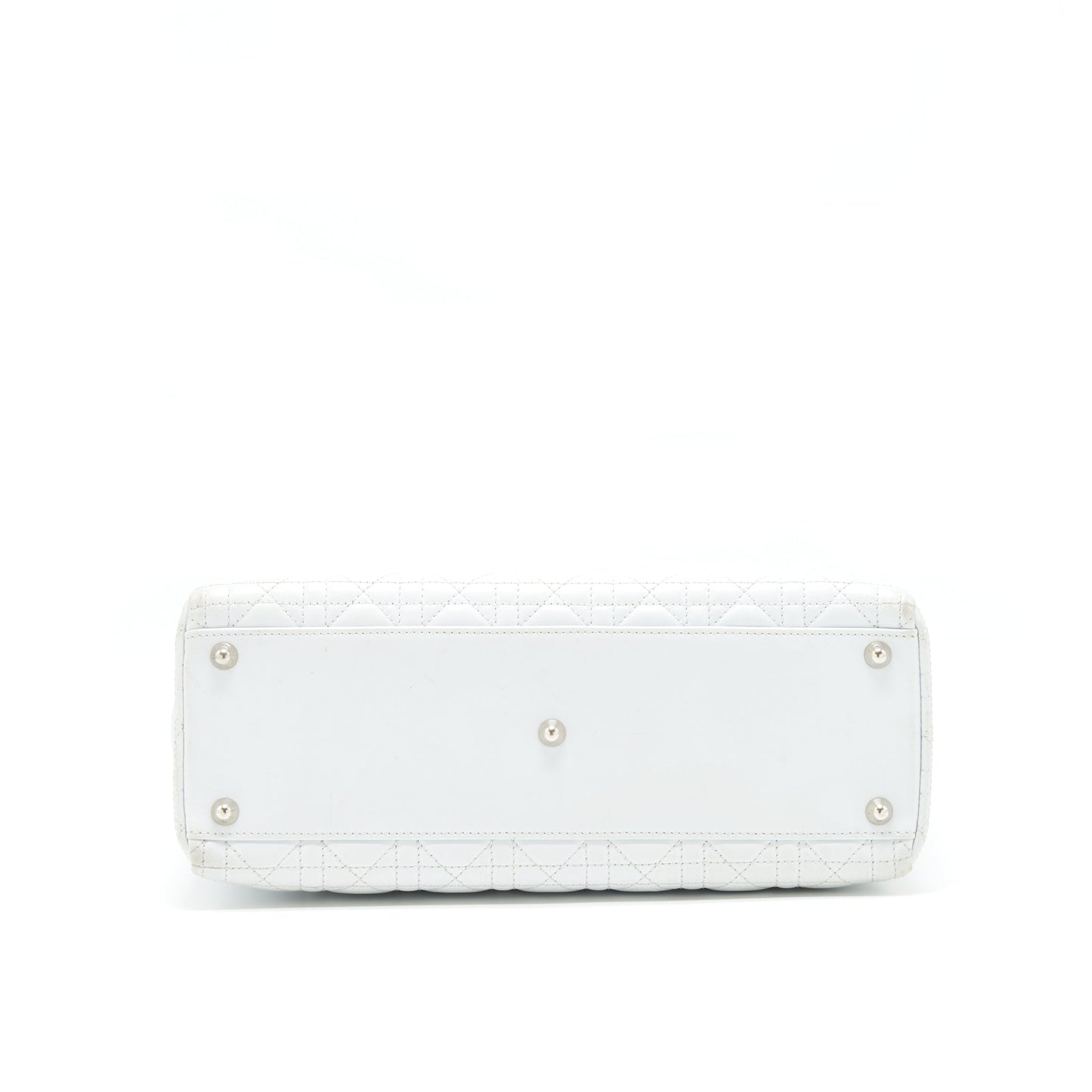 Dior Lady Dior Bag Large in White SHW